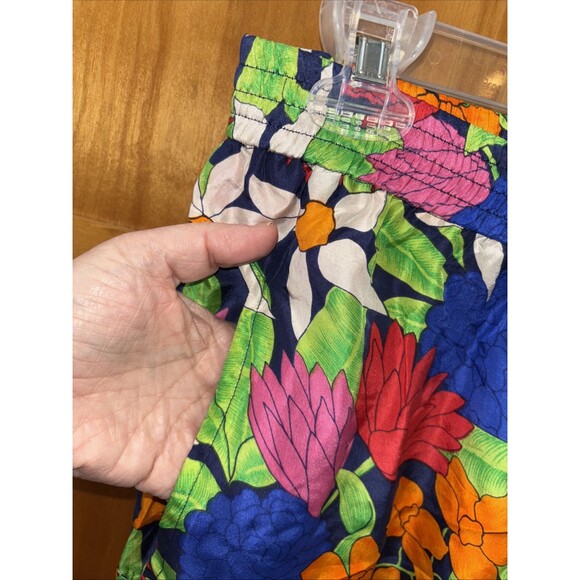 CHAUS Women Pants Wide Leg Silk Pocket Elastic Waist NEW Floral Print 14 Vintage - Picture 4 of 8